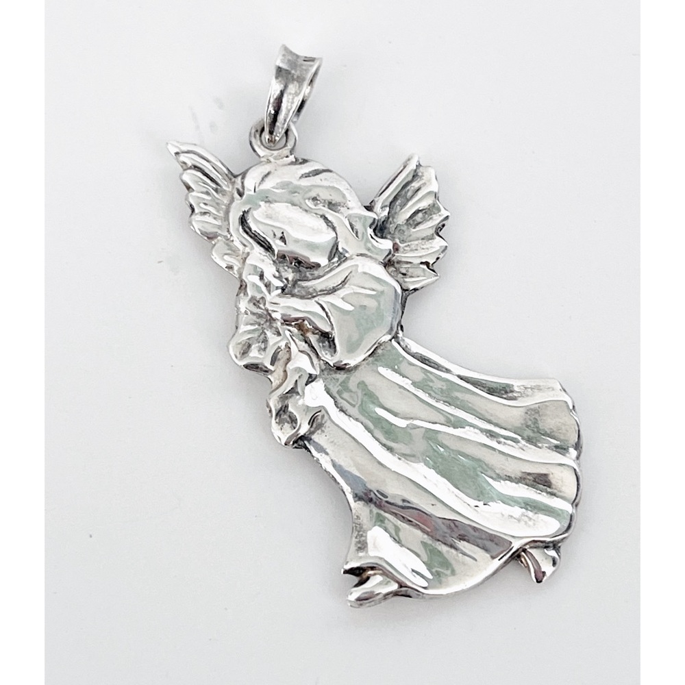 CHAPAL-ZENRAY Sterling Silver Sculpted Guardian Angel Pendant